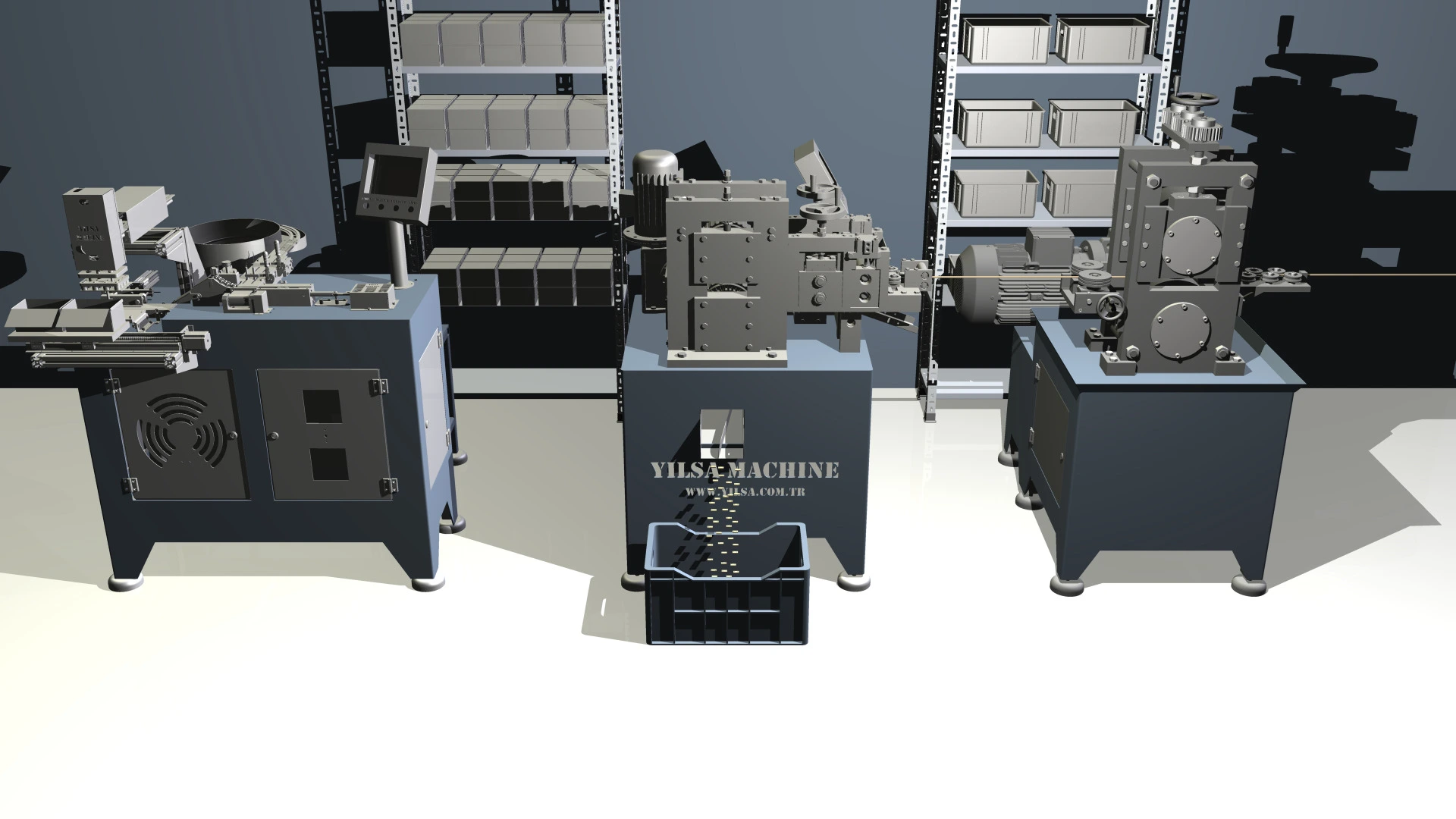 Complete wheel weight production line with highlighted Taping and Packaging Machine